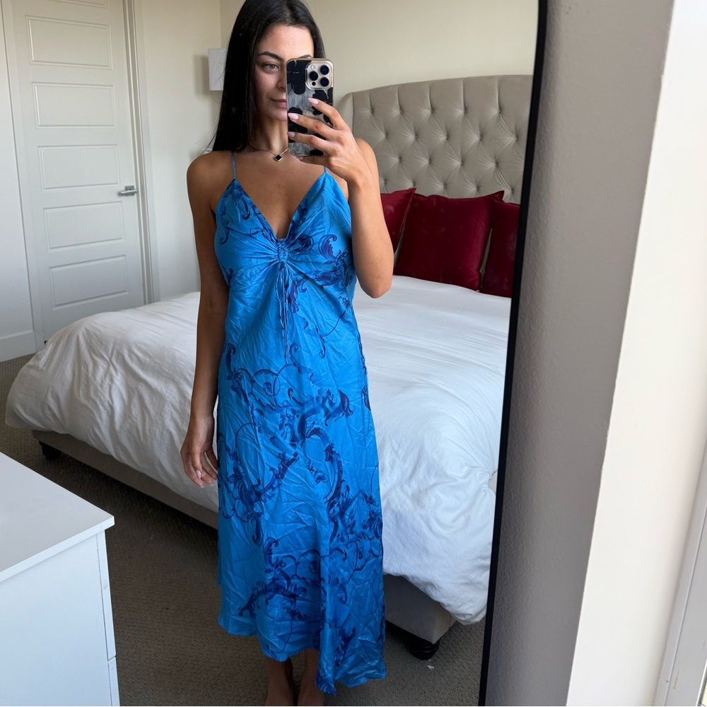 ALLSAINTS Blue Floral Maxi Dress